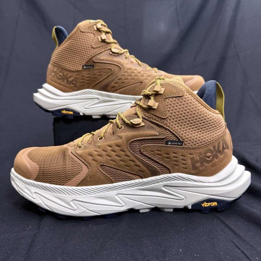 HOKA ONE ONE Anacapa 2 Mid GTX Boots Mens Size 11.5 Brown Hiking Shoes Sneakers